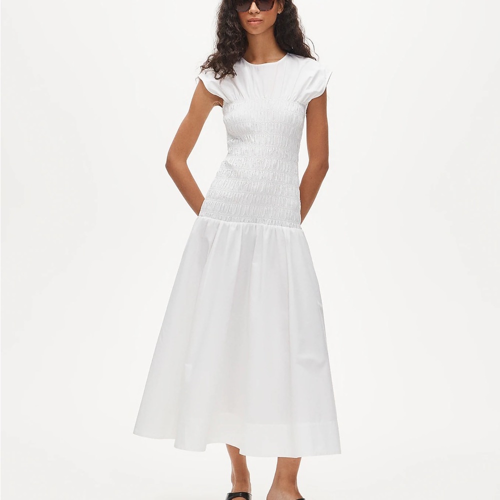 J. Crew Smocked Poplin Midi Dress